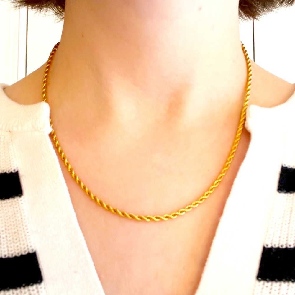 18” gold braided necklace